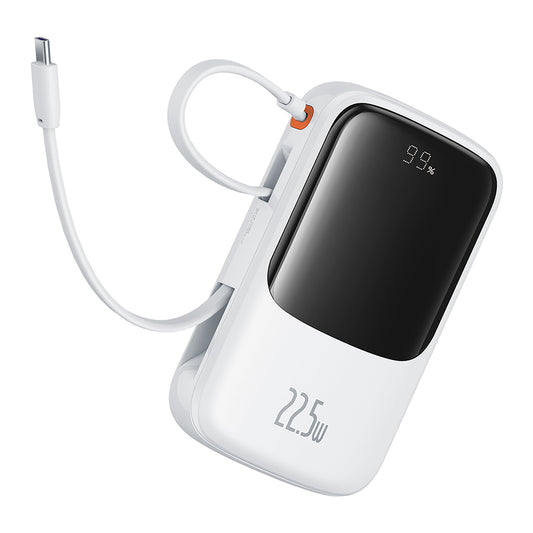 Externe Batterij Baseus Qpow Pro+, 10000mAh, 22.5W, QC + PD, 1 x USB-A - 2 x USB-C, Wit P10067101213-00
