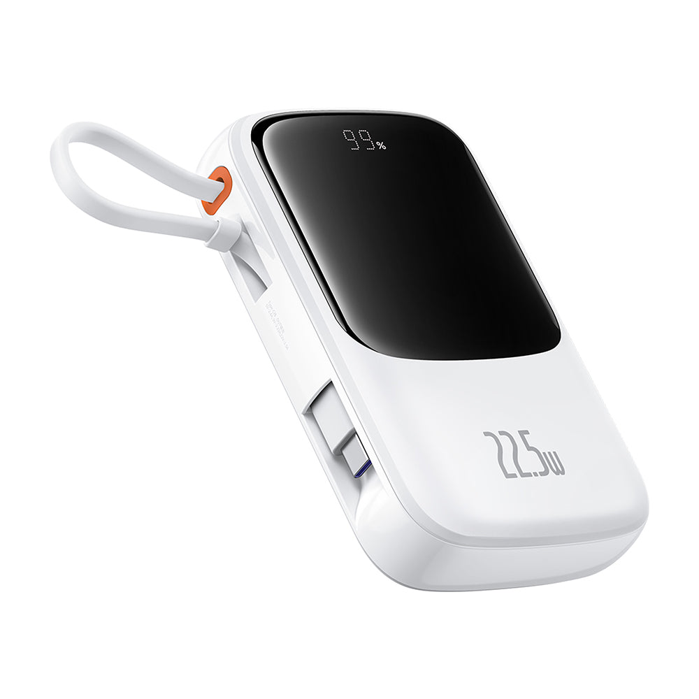 Externe Batterij Baseus Qpow Pro+, 10000mAh, 22.5W, QC + PD, 1 x USB-A - 2 x USB-C, Wit P10067101213-00