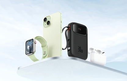 Externe Batterij Baseus Qpow2, 20000mAh, 30W, QC + PD, 1 x USB-A - 3 x USB-C, Zwart P10055009113-00