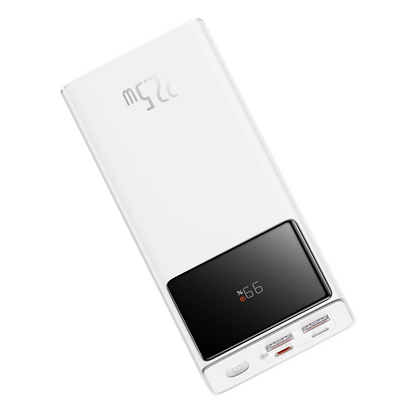 Externe batterij Baseus Star Lord, 30000mAh, 22.5W, QC + PD, 1 x USB-C - 2 x USB-A, Wit PPXJ080102