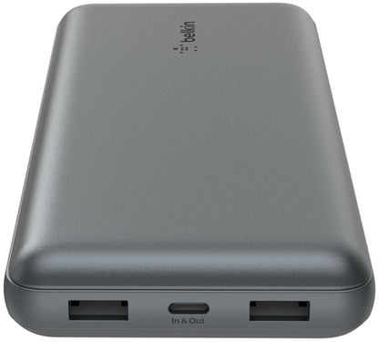 Externe batterij Belkin BoostCharge Pro, 20000mAh, 15W, 1 x USB-C - 2 x USB-A, Grijs BPB012btGY
