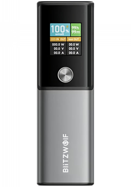 BlitzWolf BW-P23 Externe Batterij, 14000mAh, 100W, QC + PD, 1 x USB-A - 1 x USB-C, Grijs