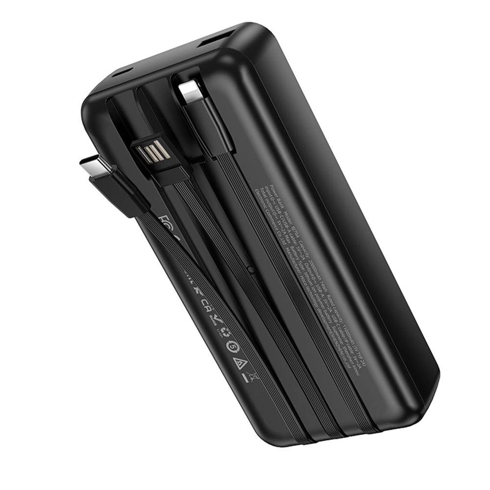 Externe Batterij Borofone BJ79 Clever, 20000mAh, 10W, 1 x Lightning - 1 x USB-A - 1 x USB-C, Zwart