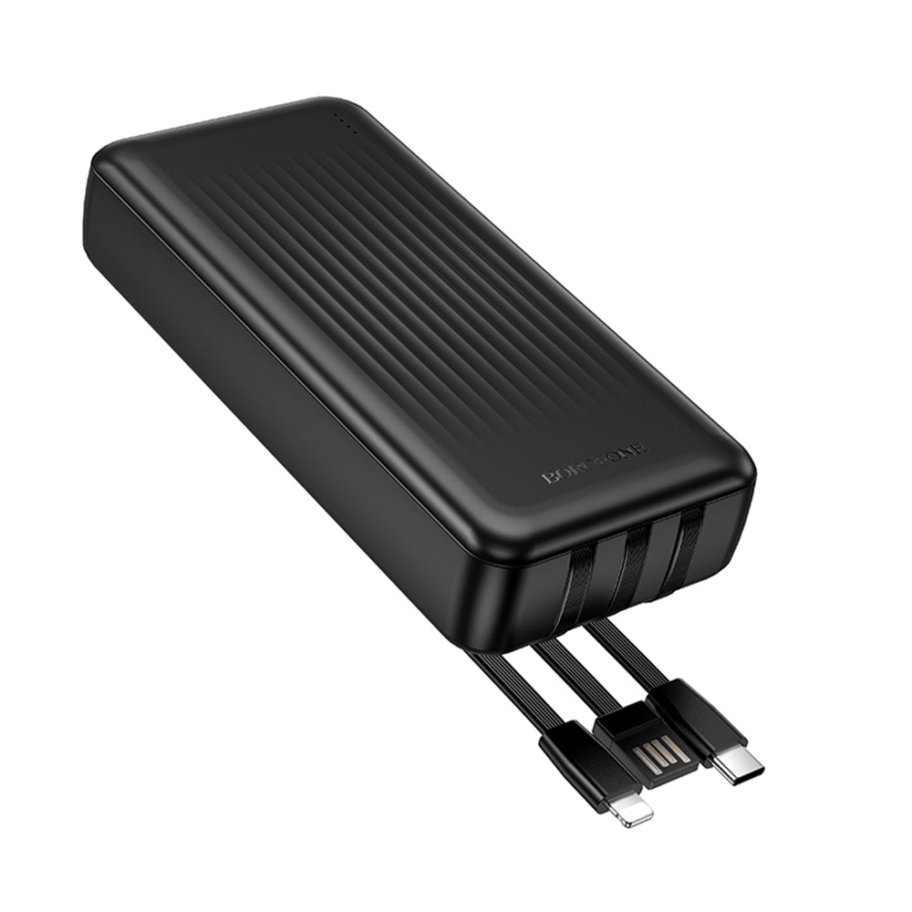 Externe Batterij Borofone BJ79 Clever, 20000mAh, 10W, 1 x Lightning - 1 x USB-A - 1 x USB-C, Zwart