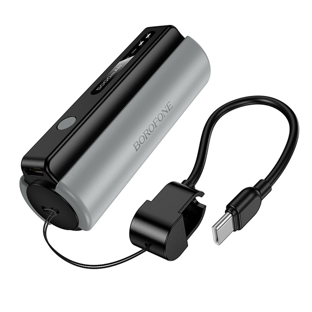 Externe batterij Borofone BJ87 Star, 5000mAh, 10W, 1 x USB-C, Grijs