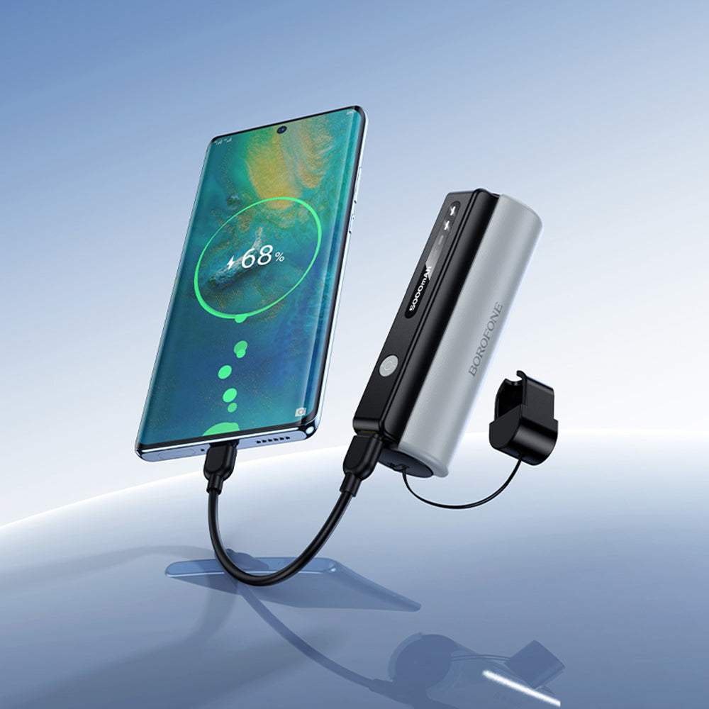 Externe batterij Borofone BJ87 Star, 5000mAh, 10W, 1 x USB-C, Grijs