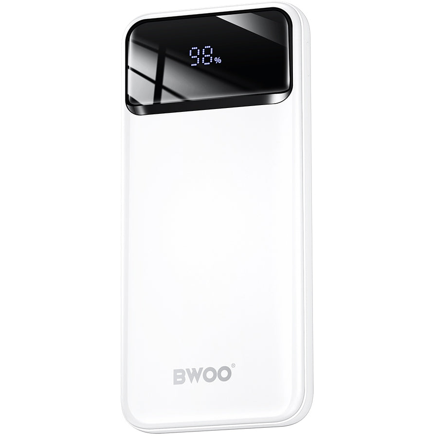Externe batterij BWOO BO-P34, 10000mAh, 22,5W, QC + PD, 1 x USB-C - 2 x USB-A, Wit