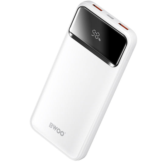 Externe batterij BWOO BO-P34, 10000mAh, 22,5W, QC + PD, 1 x USB-C - 2 x USB-A, Wit
