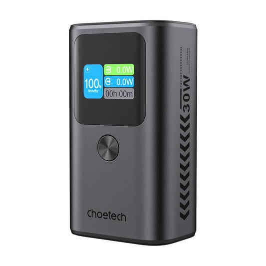 Externe Batterij Choetech B701, 10000mAh, 30W, QC + PD, 1 x USB-A - 2 x USB-C, Zwart