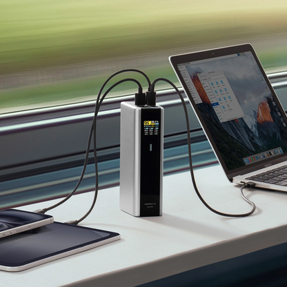 Externe Batterij Cuktech, 20000mAh, 210W, QC + PD, 1 x USB-A - 2 x USB-C, Grijs CKPB200UGLGR