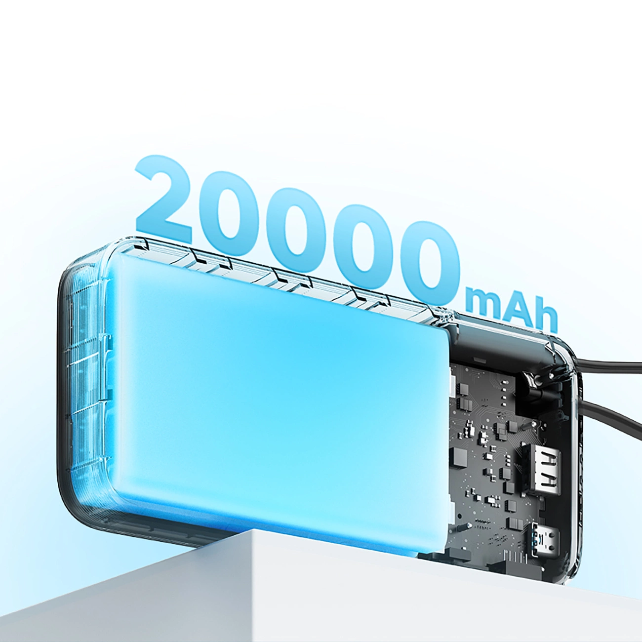Externe Batterij Cuktech, 20000mAh, 55W, QC + PD, 1 x USB-A - 2 x USB-C, Grijs CUKP200NGLDG
