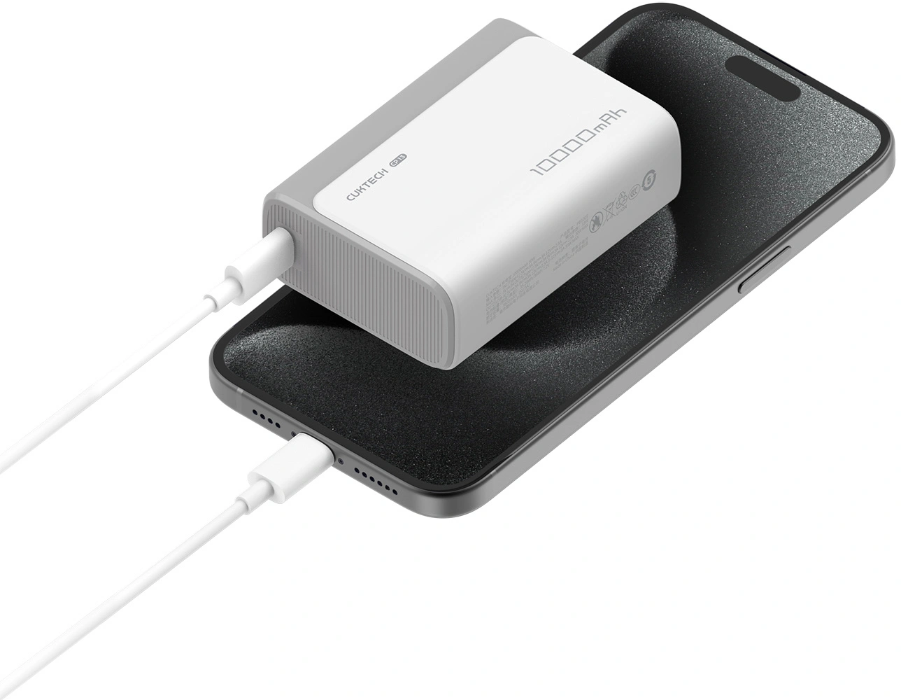 Externe batterij Cuktech CP13, 10000mAh, 30W, QC + PD, 1 x USB-A - 1 x USB-C, Grijs