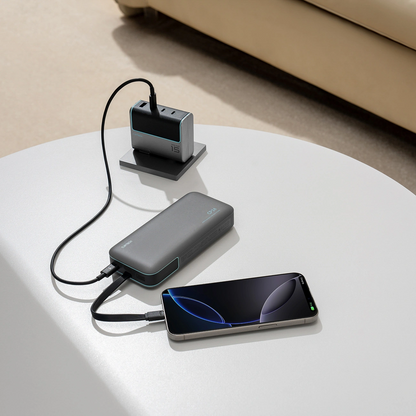 Cuktech LPB200N External Battery, 20000mAh, 40W, QC + PD, 1 x USB-A - 2 x USB-C, Black