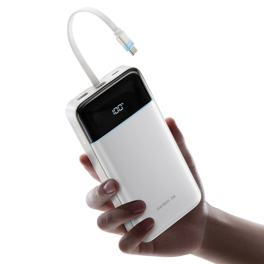 Cuktech LPB252N powerbank, 25000 mAh, 120 W, QC + PD, 1 x USB-A - 2 x USB-C, wit