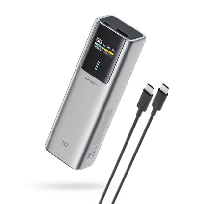 Externe batterij Cuktech PB150P, 15000mAh, 120W, QC + PD, 1 x USB-A - 2 x USB-C, Grijs CKPB150POSGR