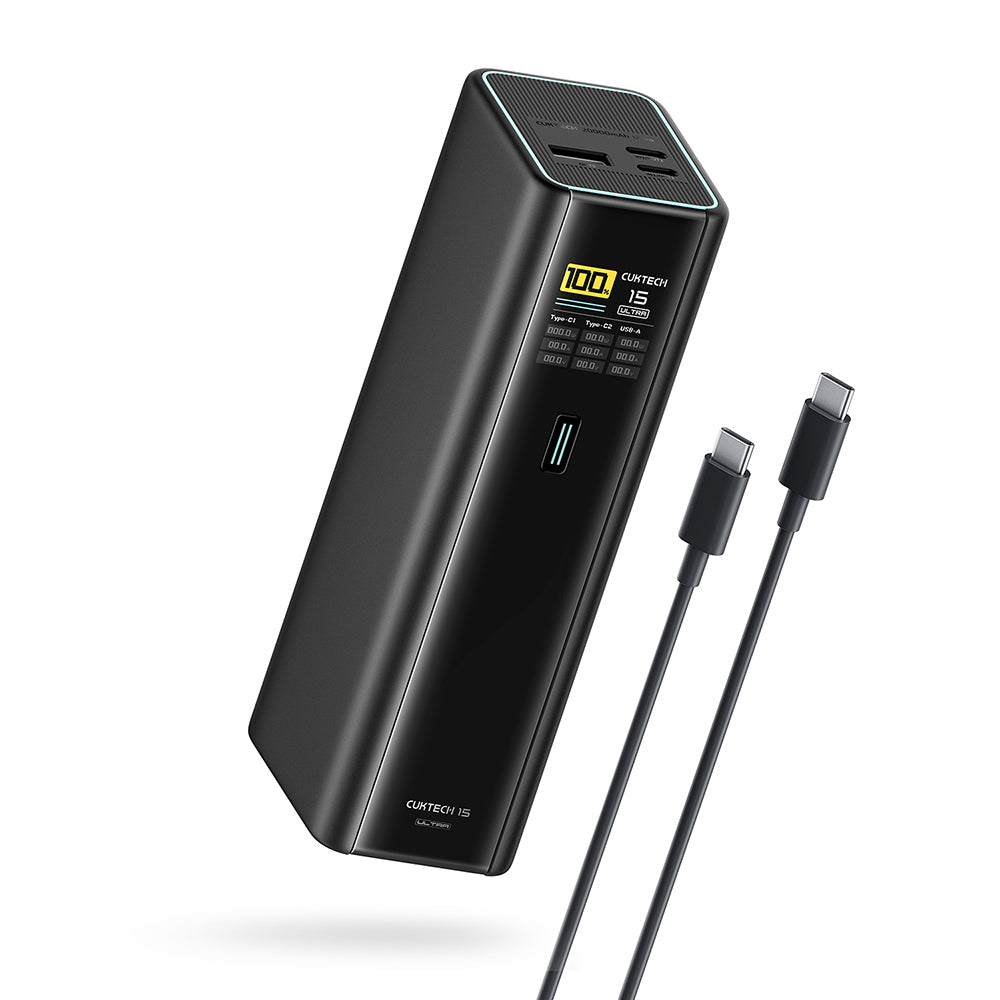 Cuktech PB200U powerbank, 20000 mAh, 210 W, QC + PD, 1 x USB-A - 2 x USB-C, wit CKPB200UGLGR