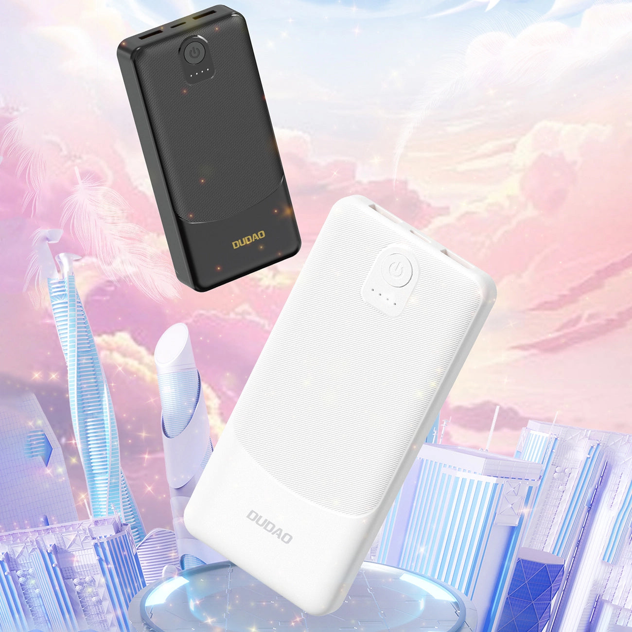 Externe Batterij Dudao K10, 10000mAh, 12W, 2 x USB-A, Zwart