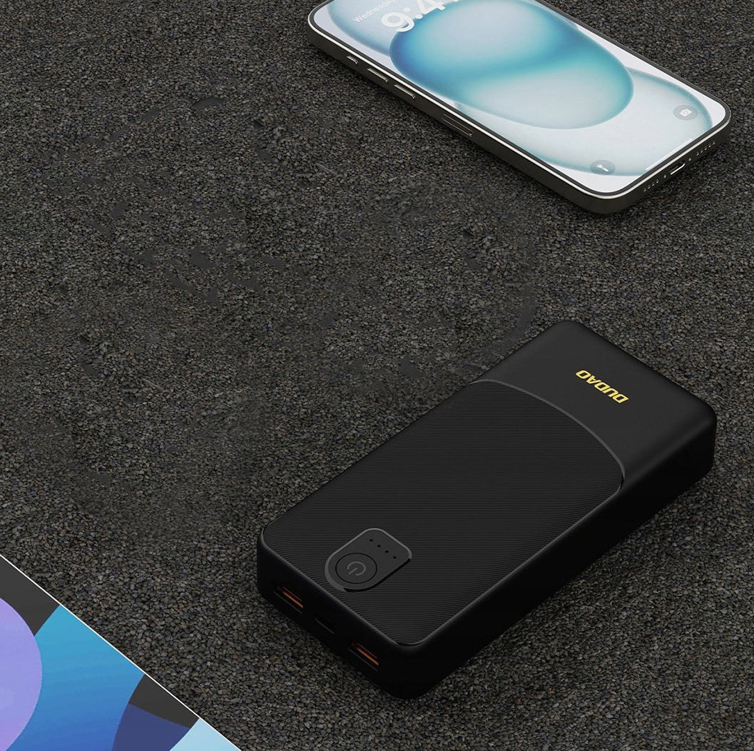 Externe Batterij Dudao K10Pro, 20000mAh, 12W, 2 x USB-A, Zwart
