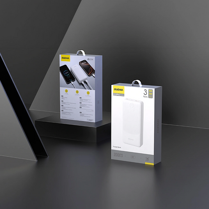 Externe Batterij Dudao K10Pro, 20000mAh, 12W, 2 x USB-A, Wit