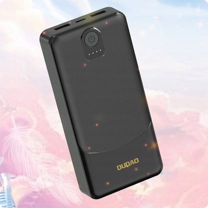 Externe Batterij Dudao K10Pro, 20000mAh, 12W, 2 x USB-A, Zwart