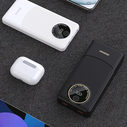 Externe Batterij Dudao K12, 10000mAh, 22.5W, QC + PD, 1 x USB-C - 2 x USB-A, Wit