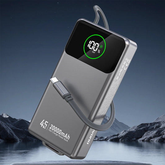 Externe batterij Dudao K31 Pro, 20000mAh, 45W, QC + PD, 1 x USB-A - 2 x USB-C, Grijs
