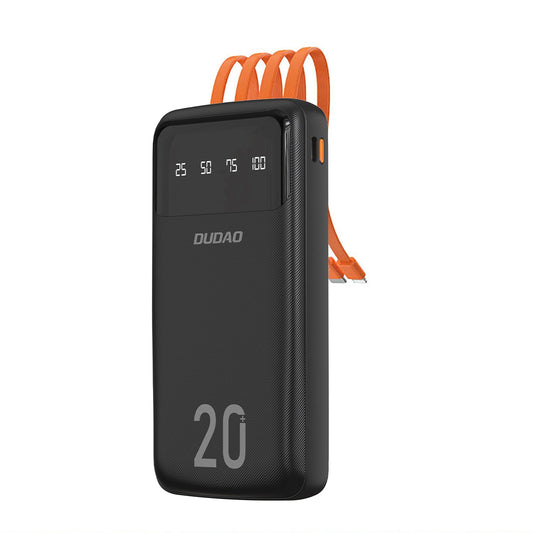 Externe Batterij Dudao K6Pro+, 20000mAh, 10W, 1 x Lightning - 1 x microUSB - 1 x USB-A - 1 x USB-C, Zwart