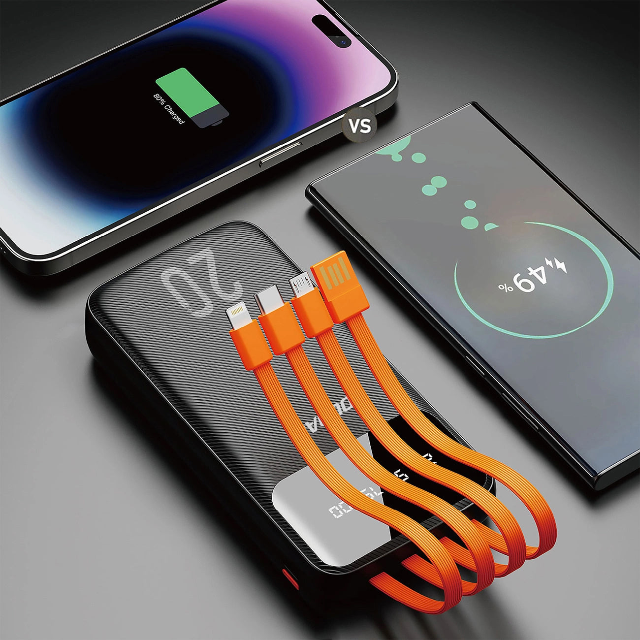 Externe Batterij Dudao K6Pro+, 20000mAh, 10W, 1 x Lightning - 1 x microUSB - 1 x USB-A - 1 x USB-C, Zwart