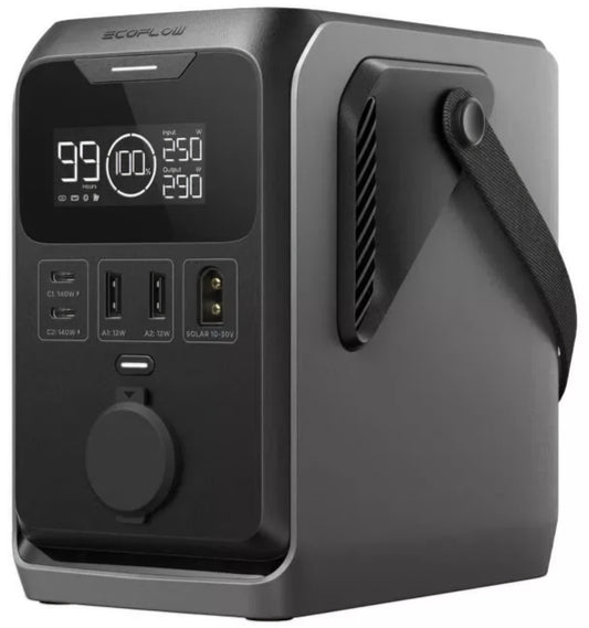 EcoFlow Trail 300 Externe Batterij, 90000mAh, 300W, PD, 1 x Sigarettenaansteker Extensie - 2 x USB-A - 2 x USB-C, Zwart EF-TRAIL300-N