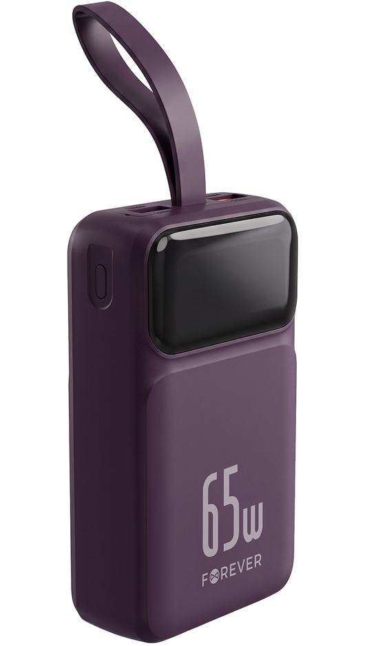 Externe batterij Forever Vibe-TB65, 20000mAh, 65W, QC + PD, 2 x USB-A - 2 x USB-C, Wijnrood