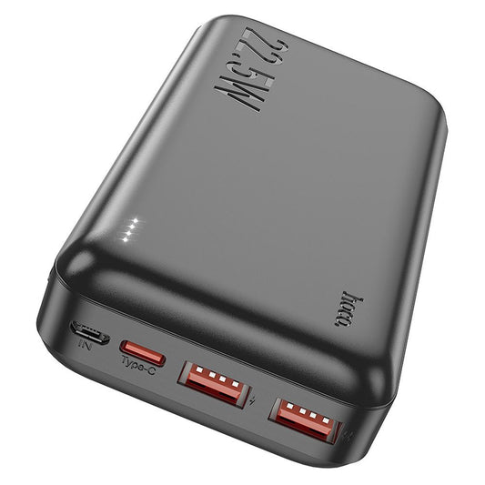 Externe batterij HOCO J101A, 20000mAh, 22,5W, QC + PD, 1 x USB-C - 2 x USB-A, Zwart