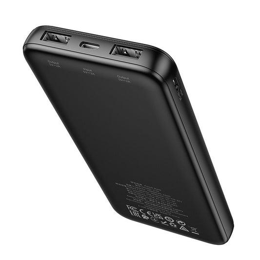 Externe batterij HOCO J128, 10000mAh, 10W, 2 x USB-A, Zwart