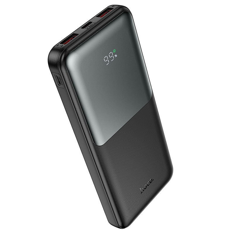 HOCO J136 powerbank, 10000 mAh, 22,5 W, QC + PD, 1 x USB-C - 2 x USB-A, zwart