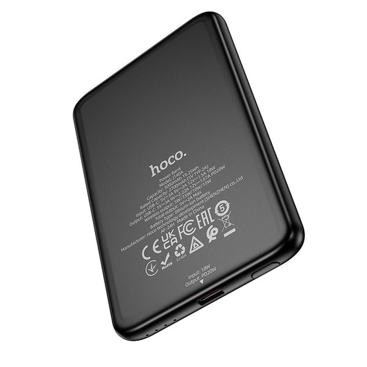 Externe batterij HOCO Wireless J140A, 5000mAh, 20W, PD + QI, 1 x USB-C, Zwart