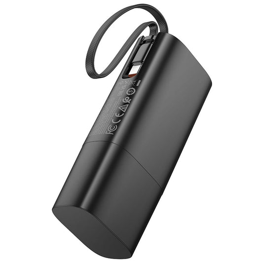 HOCO J148 2-in-1 powerbank, 5000 mAh, 20 W, PD, 2 x USB-C, zwart