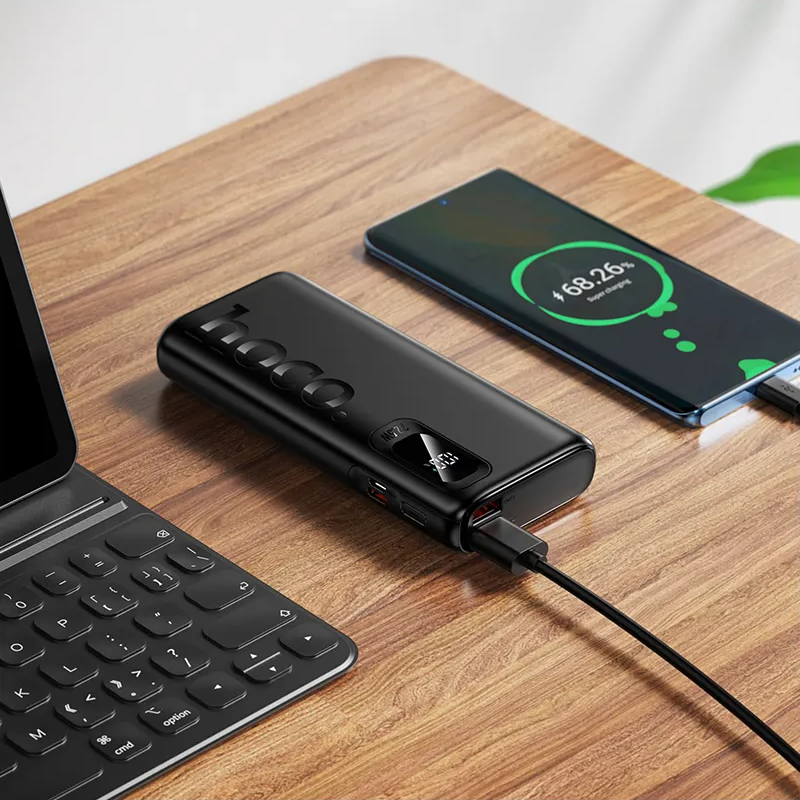 Externe batterij HOCO J158 Pro, 10000mAh, 22,5W, QC + PD, 1 x USB-C - 2 x USB-A, Zwart