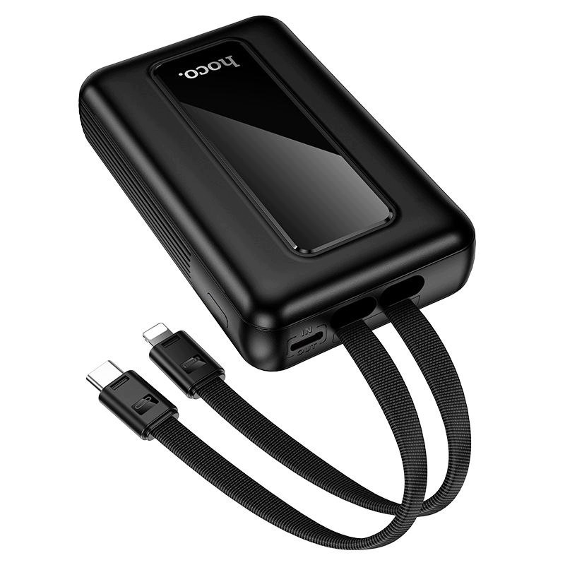 Externe batterij HOCO J162, 10000mAh, 22.5W, QC + PD, 1 x Lightning - 1 x USB-A - 2 x USB-C, Zwart