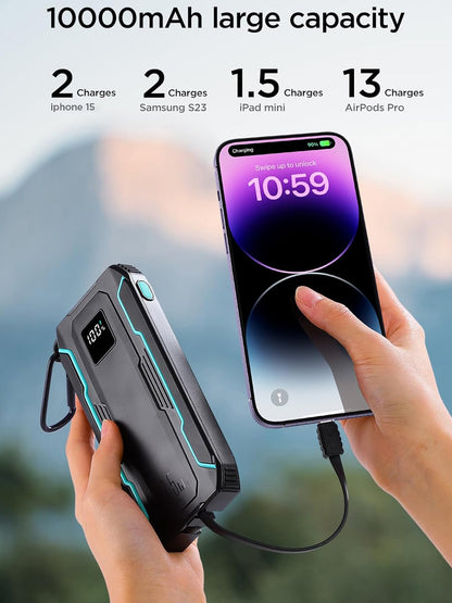 Externe Batterij Joyroom JR-L017, 10000mAh, 22.5W, QC + PD, 1 x Lightning - 1 x USB-A - 2 x USB-C, Zwart