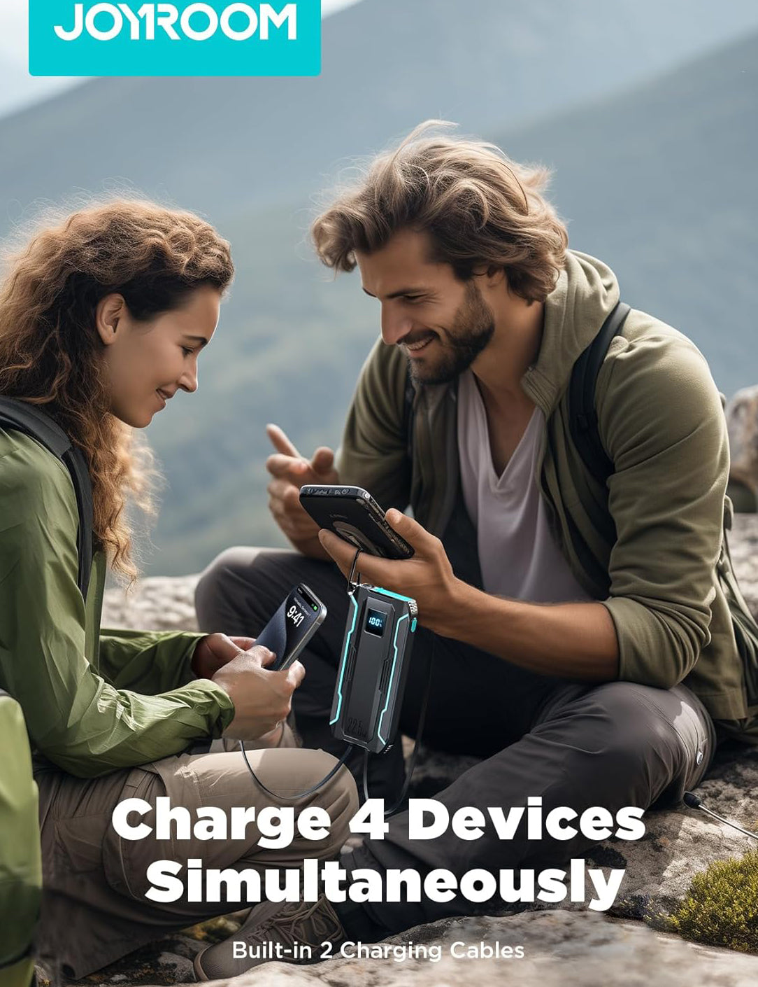 Externe Batterij Joyroom JR-L017, 10000mAh, 22.5W, QC + PD, 1 x Lightning - 1 x USB-A - 2 x USB-C, Zwart