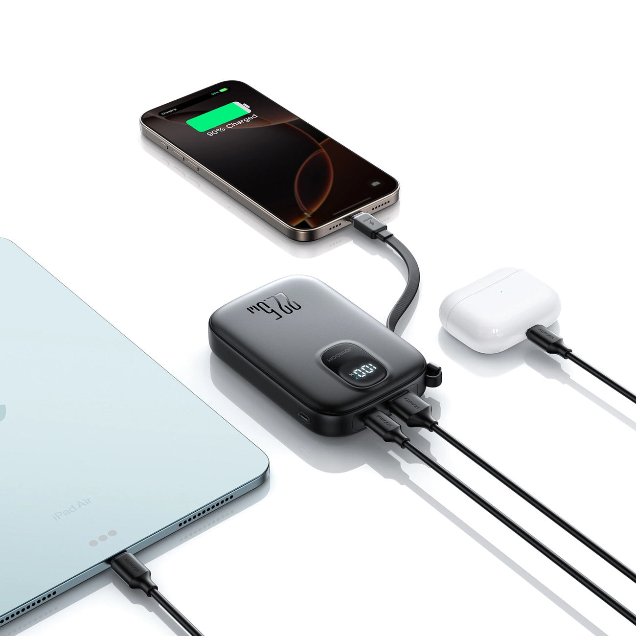 Externe Batterij Joyroom JR-PBF17, 10000mAh, 22.5W, QC + PD, 1 x USB-A - 2 x USB-C, Zwart