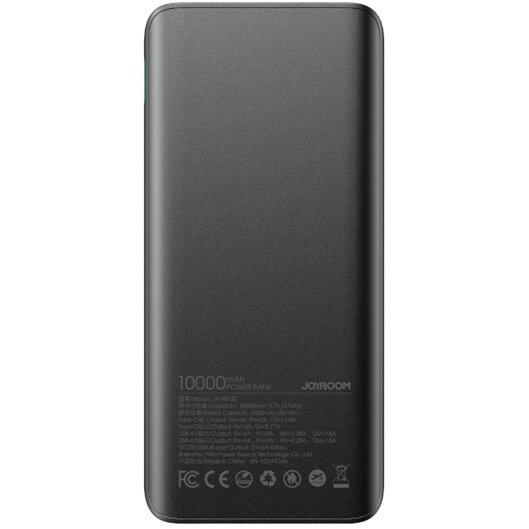 Externe Batterij Joyroom JR-PBF20, 10000mAh, 25W, QC + PD, 1 x USB-C - 2 x USB-A, Zwart