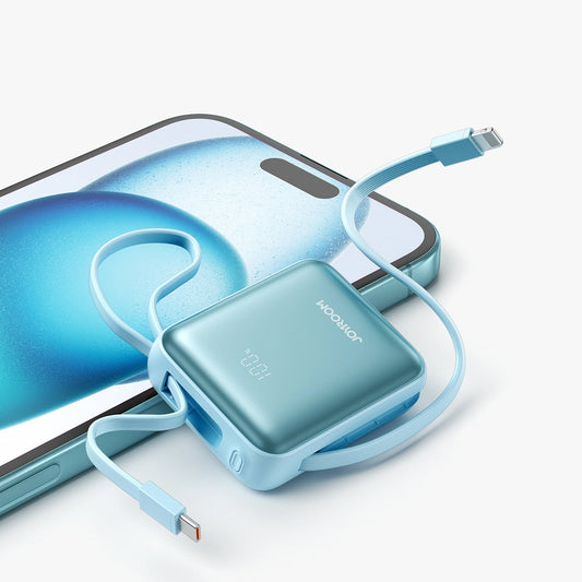 Externe Batterij Joyroom JR-PBF27, 10000mAh, 22.5W, PD, 1 x Lightning - 2 x USB-C, Blauw