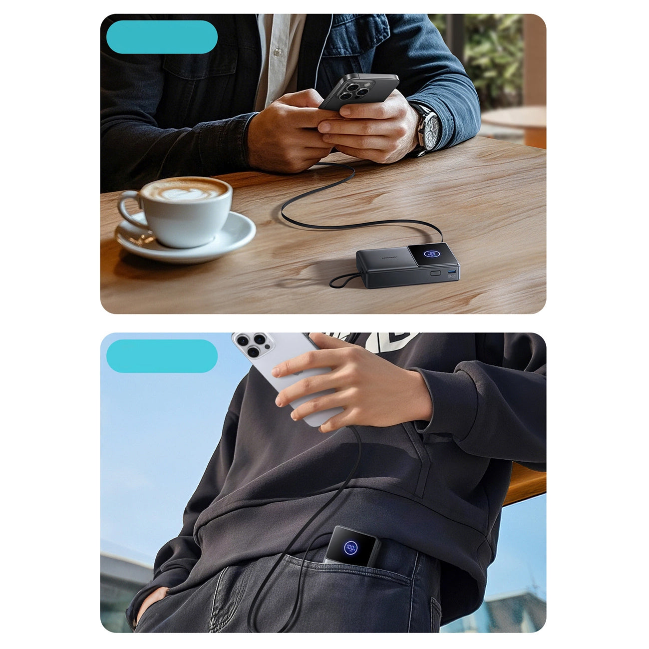 Externe Batterij Joyroom JR-PR1, 10000mAh, 22.5W, PD, 2 x USB-C, Gri
