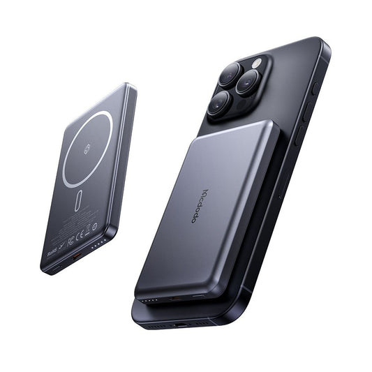 Draadloze Externe Batterij McDodo MC-4641 Meta, 5000mAh, 20W, PD + FQI, 1 x QI - 1 x USB-C, Zwart