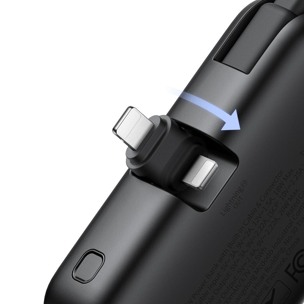 Externe Batterij McDodo MC-7800 Freekit, 5000mAh, 22.5W, PD, 1 x Lightning - 2 x USB-C, Zwart