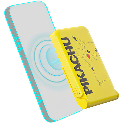 Draadloze Externe Batterij OTL Pokemon Pikatchu, 5000mAh, 20W, PD + FQI, 1 x QI - 1 x USB-C, Geel PK1191