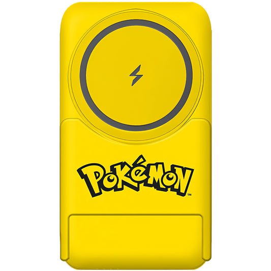 Draadloze Externe Batterij OTL Pokemon Pikatchu, 5000mAh, 20W, PD + FQI, 1 x QI - 1 x USB-C, Geel PK1191