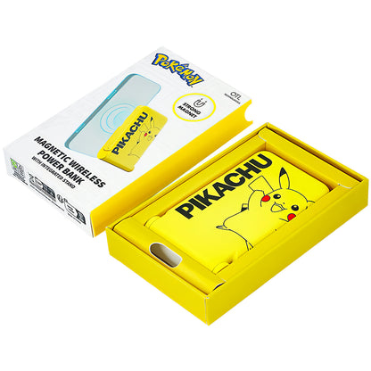 Draadloze Externe Batterij OTL Pokemon Pikatchu, 5000mAh, 20W, PD + FQI, 1 x QI - 1 x USB-C, Geel PK1191