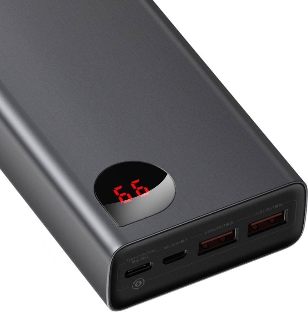 Baseus Adaman Externe Batterij, 20000mAh, 65W, QC + PD, 1 x USB-C - 2 x USB-C, Zwart PPIMDA-D01 PPIMDA-D01 