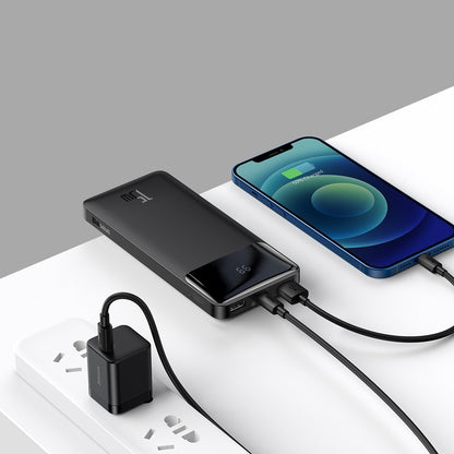 Baseus Bipow Externe Batterij, 10000mAh, 15W, 1 x USB-C - 2 x USB-A, Zwart PPBD050001 